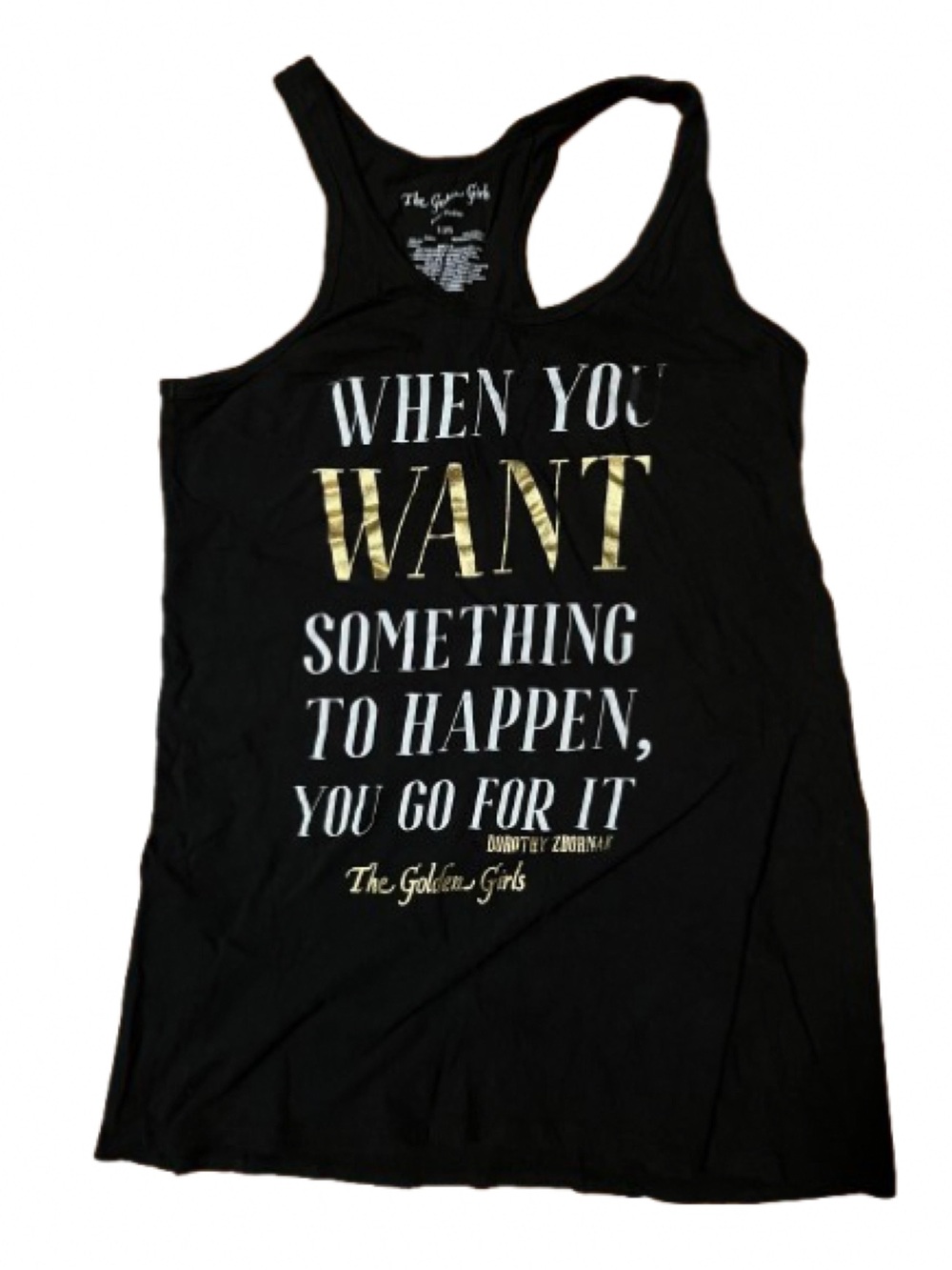 The Golden Girls ABC Studios Black Tank with Gold & White Text Size Small
